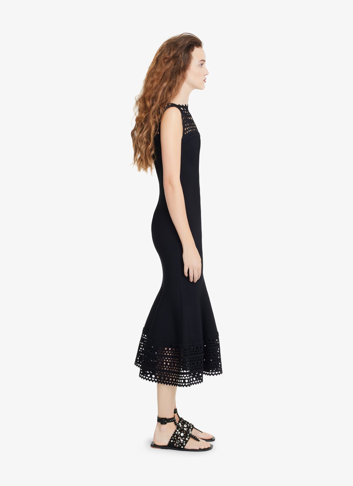 EDITION 2016 MIDI OPENWORK DRESS ALAÏA BLACK EDITION 2016 MIDI OPENWORK DRESS